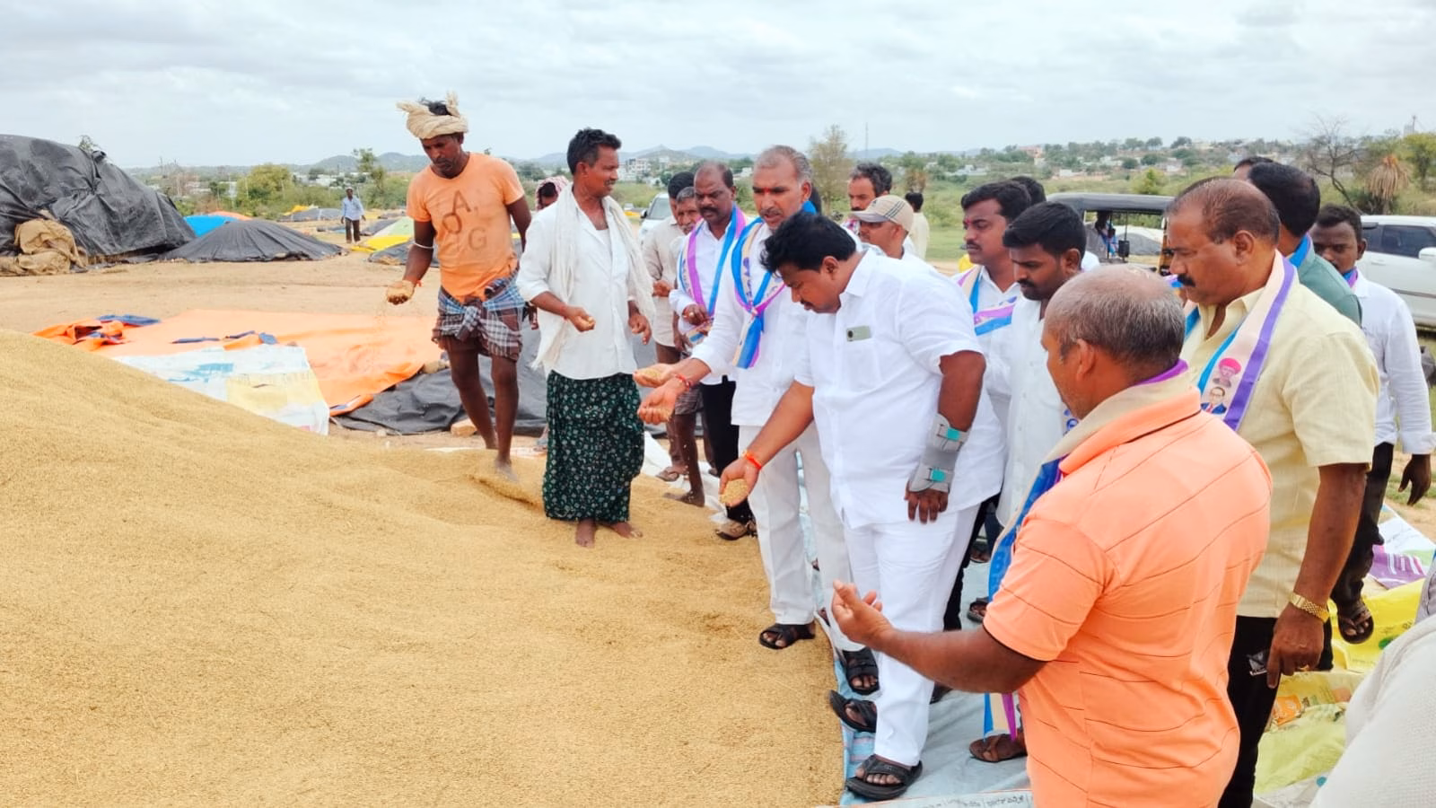 కొనుగోలు కేంద్రాలలో రంగు మారి మొలకెత్తుతున్న వరి ధాన్యం ఎవరికీ పట్టని రైతు గోస